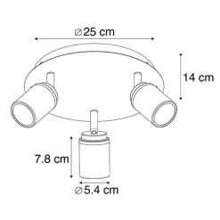 Moderne badkamer spot zwart 3-lichts IP44 - Ducha