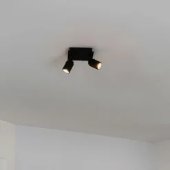 Moderne badkamer spot zwart vierkant 2-lichts IP44 - Ducha