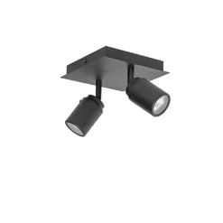 Moderne badkamer spot zwart vierkant 2-lichts IP44 - Ducha