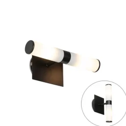 Moderne badkamer wandlamp zwart IP44 2-lichts - Bath