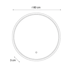 Moderne badkamerspiegel 80 cm incl. LED en touch dimmer - Sebas