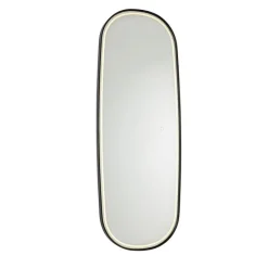 Moderne badkamerspiegel zwart incl. LED en touch dimmer - Geraldien