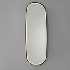 Moderne badkamerspiegel zwart incl. LED en touch dimmer - Geraldien