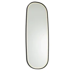 Moderne badkamerspiegel zwart incl. LED en touch dimmer - Geraldien