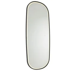 Moderne badkamerspiegel zwart incl. LED en touch dimmer - Geraldien