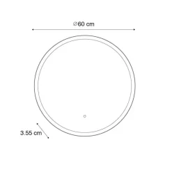 Moderne badkamerspiegel zwart incl. LED en touch dimmer - Pim