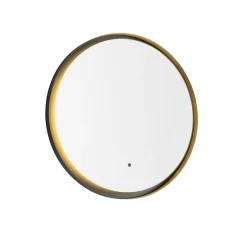Moderne badkamerspiegel zwart incl. LED en touch dimmer - Pim