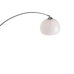 Moderne booglamp chroom met witte kap - Arc Basic