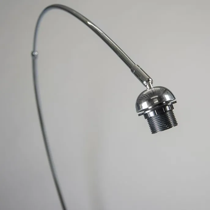 Moderne booglamp chroom verstelbaar zonder kap