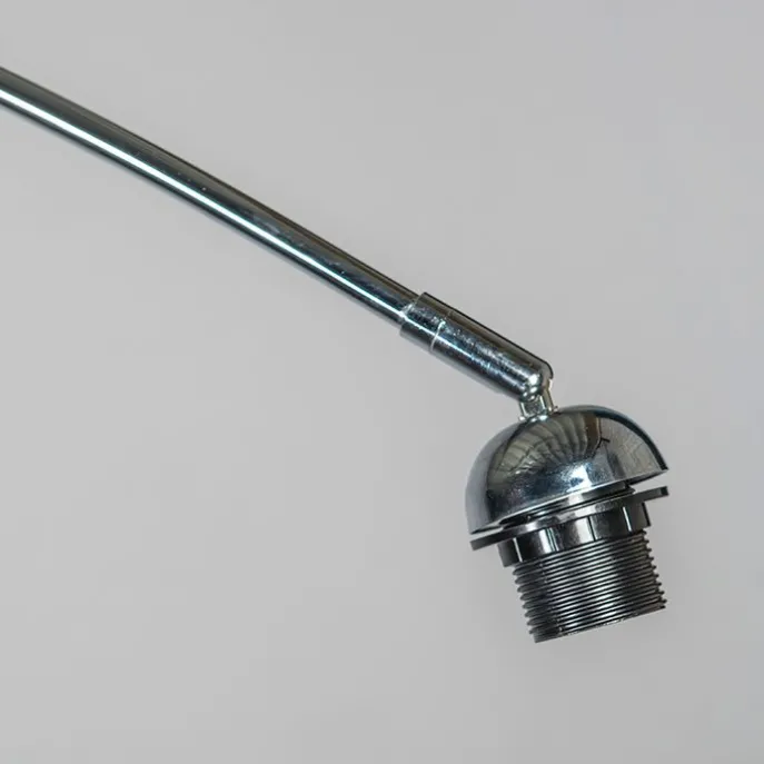 Moderne booglamp chroom verstelbaar zonder kap