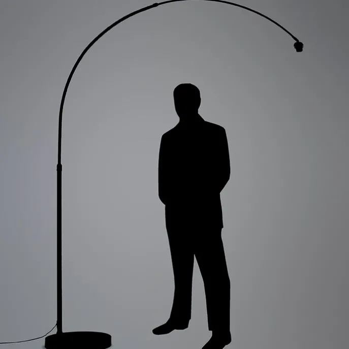 Moderne booglamp chroom verstelbaar zonder kap