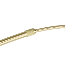 Moderne booglamp messing met marmeren voet en zwarte kap 32,5 cm - XXL