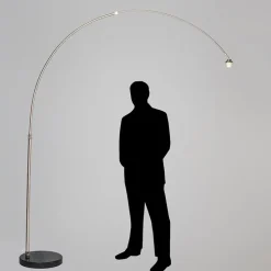 Moderne booglamp staal met marmeren voet - XXL