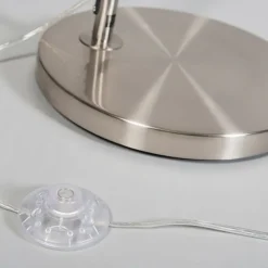 Moderne booglamp staal met zwarte stoffen kap - Arc Basic