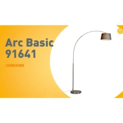 Moderne booglamp staal met zwarte stoffen kap - Arc Basic