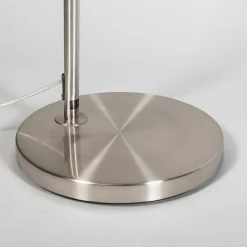 Moderne booglamp staal met zwarte stoffen kap - Arc Basic