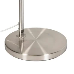 Moderne booglamp staal met grijze stoffen kap - Arc Basic