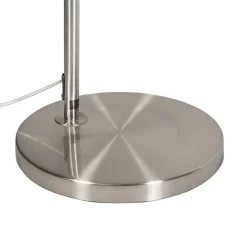 Moderne booglamp staal met witte stoffen kap - Arc Basic