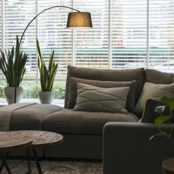 Moderne booglamp zwart met zwarte stoffen kap - Arc Basic