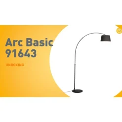 Moderne booglamp zwart met zwarte stoffen kap - Arc Basic