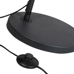 Moderne booglamp zwart met zwarte stoffen kap - Arc Basic