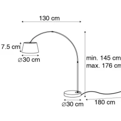 Moderne booglamp zwart met goud - Arc Basic