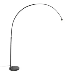Moderne booglamp zwart met marmeren voet - XXL