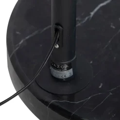Moderne booglamp zwart met marmeren voet - XXL