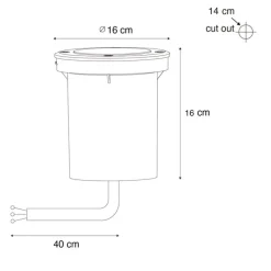 Moderne buiten grondspot zwart AR70 verstelbaar IP65 - Delux
