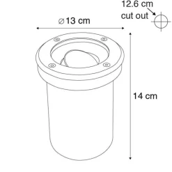 Moderne buiten grondspot staal verstelbaar IP65 - Delux