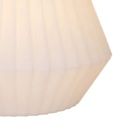 Moderne buiten hanglamp zwart met witte kap 45,6 cm IP44 - Robbert