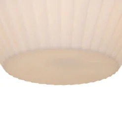 Moderne buiten hanglamp zwart met witte kap 45,6 cm IP44 - Robbert
