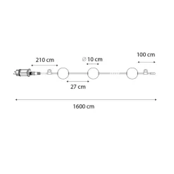 Moderne buiten lichtsnoer 16M incl. LED 28-lichts - Malai