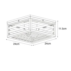 Moderne buiten plafondlamp zwart glas 2-lichts IP44 - Reims