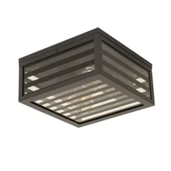 Moderne buiten plafondlamp zwart glas 2-lichts IP44 - Reims