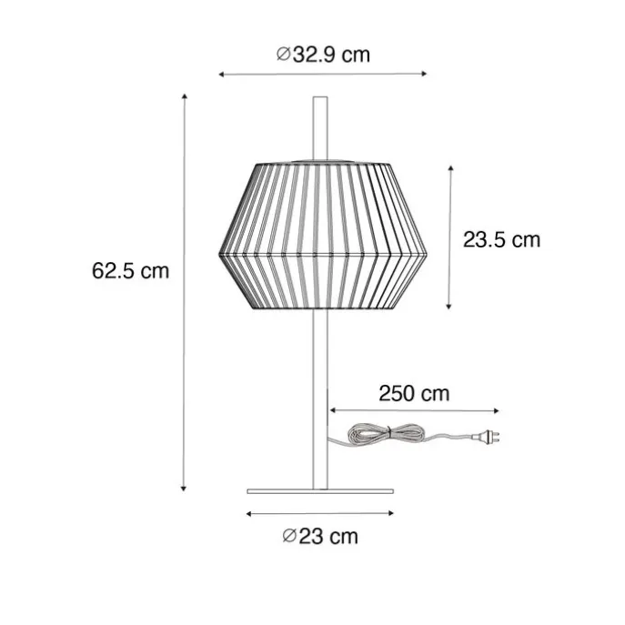 Moderne buiten tafellamp zwart met witte kap IP44 - Robbert