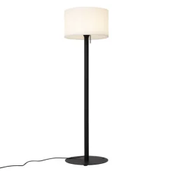 Moderne buiten vloerlamp zwart met witte kap IP44 - Mississippi
