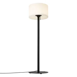 Moderne buiten vloerlamp zwart met witte kap IP44 - Mississippi