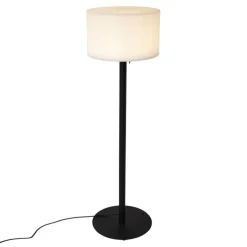 Moderne buiten vloerlamp zwart met witte kap IP44 - Mississippi