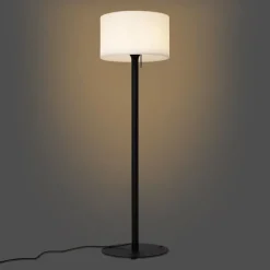 Moderne buiten vloerlamp zwart met witte kap IP44 - Mississippi