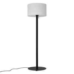 Moderne buiten vloerlamp zwart met witte kap IP44 - Mississippi