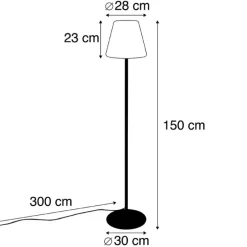 Moderne buiten vloerlamp zwart - Virginia