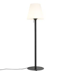 Moderne buiten vloerlamp zwart met witte kap IP44 - Big Virginia