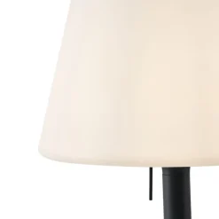 Moderne buiten vloerlamp zwart met witte kap IP44 - Big Virginia