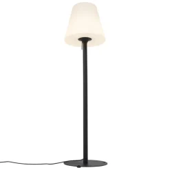 Moderne buiten vloerlamp zwart met witte kap IP44 - Big Virginia