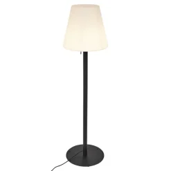Moderne buiten vloerlamp zwart met witte kap IP44 - Big Virginia