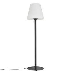Moderne buiten vloerlamp zwart met witte kap IP44 - Big Virginia