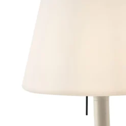 Moderne buiten vloerlamp beige met witte kap IP44 - Big Virginia
