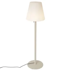 Moderne buiten vloerlamp beige met witte kap IP44 - Big Virginia