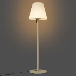 Moderne buiten vloerlamp beige met witte kap IP44 - Big Virginia